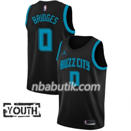 NBA Børn Trøje Charlotte Hornets Miles Bridges 0 2018-19 Jordan Brand City Edition Sort Swingman